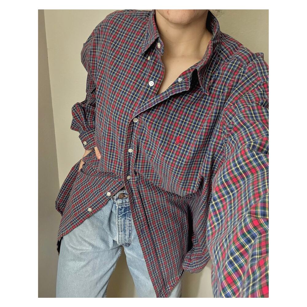 Ralph Lauren plaid button up Christmas collegiate preppy coastal fall cabin core